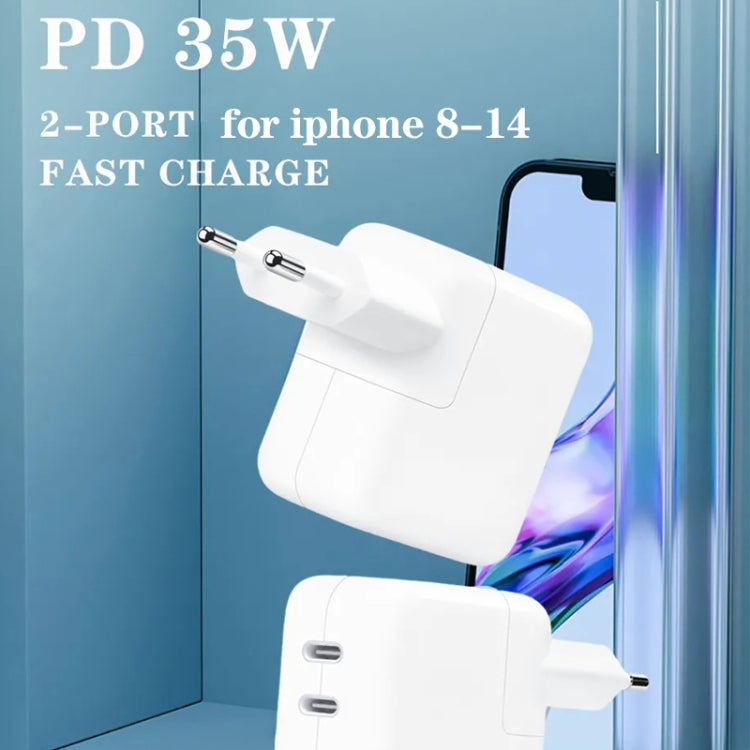 35W PD3.0 USB-C / Type-C Dual Port Charger for iPhone / iPad Series, US Plug, EU Plug