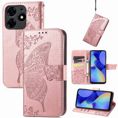 Butterfly Love Flower Embossed Leather Phone Case, For Tecno Spark 10 Pro, For Tecno Spark 10C