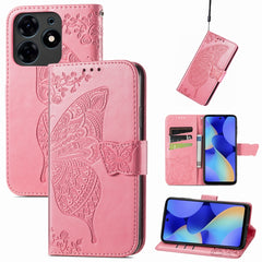 Butterfly Love Flower Embossed Leather Phone Case, For Tecno Spark 10 Pro, For Tecno Spark 10C