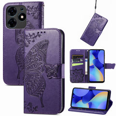 Butterfly Love Flower Embossed Leather Phone Case, For Tecno Spark 10 Pro, For Tecno Spark 10C