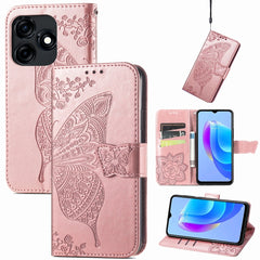 Butterfly Love Flower Embossed Leather Phone Case, For Tecno Spark 10 Pro, For Tecno Spark 10C