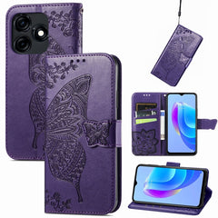 Butterfly Love Flower Embossed Leather Phone Case, For Tecno Spark 10 Pro, For Tecno Spark 10C