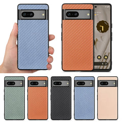 Carbon Fiber Texture Leather Back Cover Phone Case