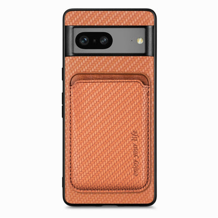 Carbon Fiber Leather Card Magsafe Phone Case, For Google Pixel 9a, For Google Pixel 7 Pro, For Google Pixel 7, For Google Pixel 6