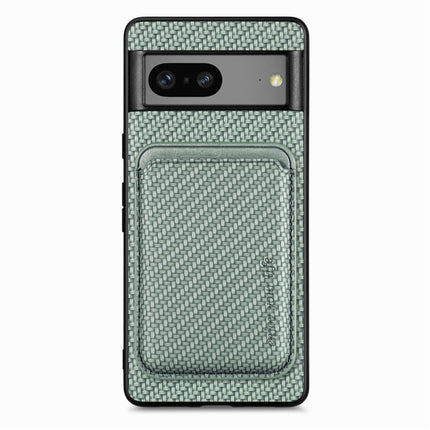 Carbon Fiber Leather Card Magsafe Phone Case, For Google Pixel 9a, For Google Pixel 7 Pro, For Google Pixel 7, For Google Pixel 6