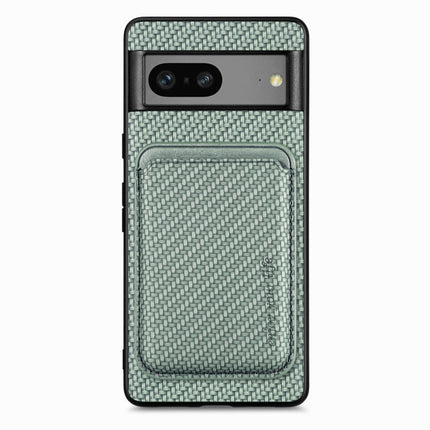 Carbon Fiber Leather Card Magsafe Phone Case, For Google Pixel 9a, For Google Pixel 7 Pro, For Google Pixel 7, For Google Pixel 6