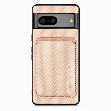 Carbon Fiber Leather Card Magsafe Phone Case, For Google Pixel 9a, For Google Pixel 7 Pro, For Google Pixel 7, For Google Pixel 6