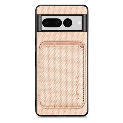 Carbon Fiber Leather Card Magsafe Phone Case, For Google Pixel 9a, For Google Pixel 7 Pro, For Google Pixel 7, For Google Pixel 6