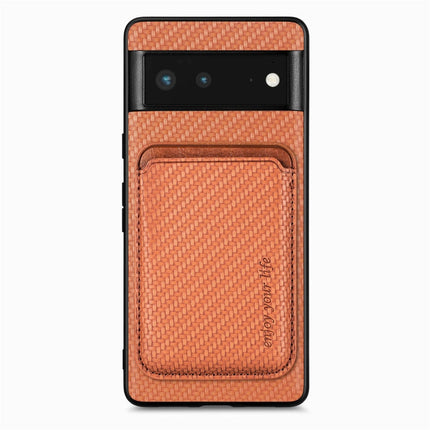 Carbon Fiber Leather Card Magsafe Phone Case, For Google Pixel 9a, For Google Pixel 7 Pro, For Google Pixel 7, For Google Pixel 6