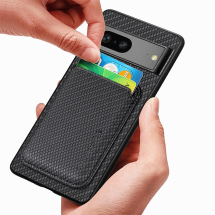 Carbon Fiber Leather Card Magsafe Phone Case, For Google Pixel 10 Pro XL, For Google Pixel 9 Pro XL, For Google Pixel 10 / 10 Pro, For Google Pixel 9 / 9 Pro