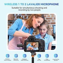 3 in 1 Mini Wireless Lavalier Microphones for iPhone / Android / Camera with Noise Reduction Function, One by Two