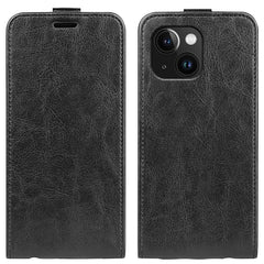 R64 Texture Single Vertical Flip Leather Phone Case, For iPhone 15