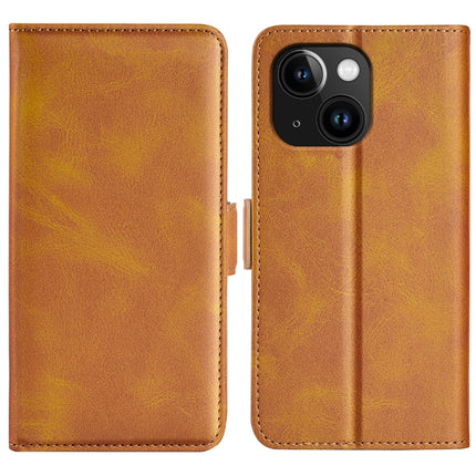 Dual-side Magnetic Buckle Horizontal Flip Leather Phone Case, For iPhone 15