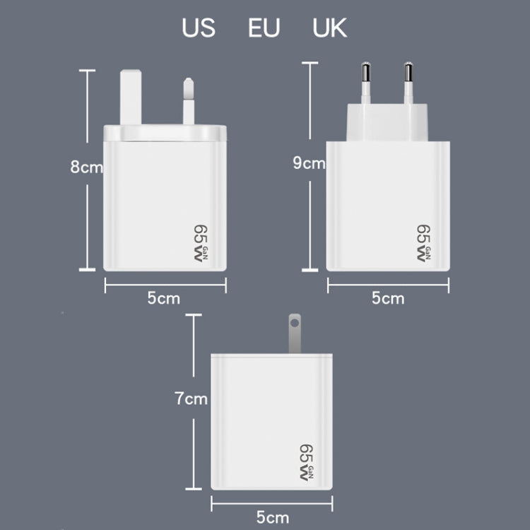 GaN PD48W Type-C PD3.0 + USB3.0 Notebook Adapter for MacBook Series ，EU Plug, EU Plug