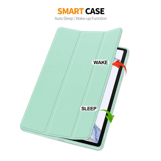 ENKAY Tri-fold Custer Leather TPU Bottom Smart Case with Pen Slot, For Samsung Galaxy Tab S9