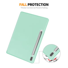 ENKAY Tri-fold Custer Leather TPU Bottom Smart Case with Pen Slot, For Samsung Galaxy Tab S9