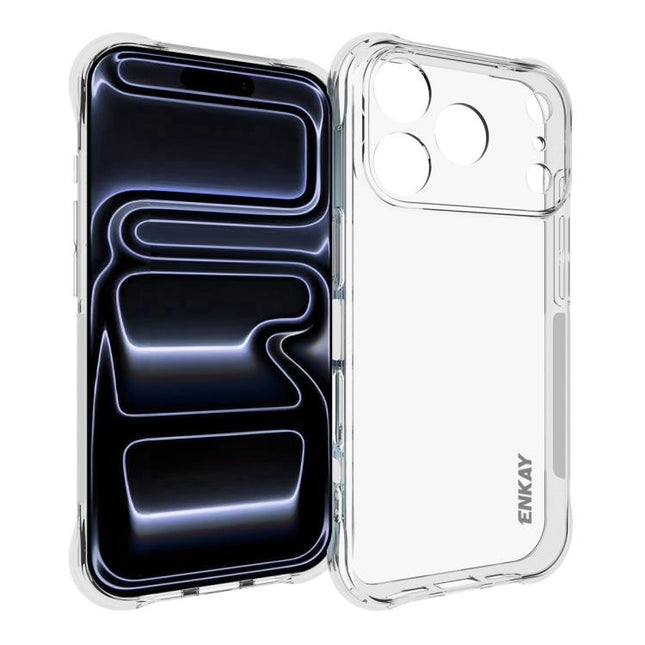 ENKAY Hat-Prince Transparent TPU Shockproof Phone Case, For iPhone 18 Pro / 17 Pro, For iPhone 18 Pro Max / 17 Pro Max, For iPhone 17e / 16e, For iPhone 17, For iPhone Air, For iPhone 16 Pro Max, For MagSafe Battery Pack, For iPhone 16 Pro             ...