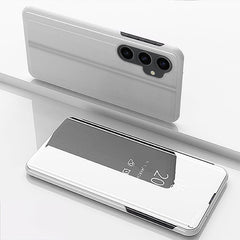 Plated Mirror Horizontal Flip Leather Phone Case with Holder