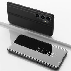 Plated Mirror Horizontal Flip Leather Phone Case with Holder