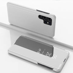 Plated Mirror Horizontal Flip Leather Phone Case with Holder