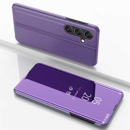 Plated Mirror Horizontal Flip Leather Phone Case with Holder, For Galaxy A55, For Galaxy A35, For Galaxy S24 Ultra 5G