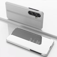 Plated Mirror Horizontal Flip Leather Phone Case with Holder, For Samsung Galaxy S25 Ultra 5G, For Samsung Galaxy A16 5G, For Samsung Galaxy A06 4G