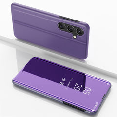 Plated Mirror Horizontal Flip Leather Phone Case with Holder, For Samsung Galaxy A26 5G, For Samsung Galaxy A36 5G, For Samsung Galaxy S25 5G