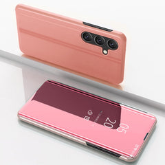 Plated Mirror Horizontal Flip Leather Phone Case with Holder, For Samsung Galaxy A36, For Samsung Galaxy S25 5G, For Samsung Galaxy S25+ 5G