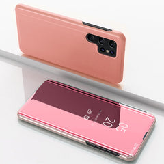 Plated Mirror Horizontal Flip Leather Phone Case with Holder, For Samsung Galaxy S25+ 5G, For Samsung Galaxy S25 Ultra 5G, For Samsung Galaxy A16 5G