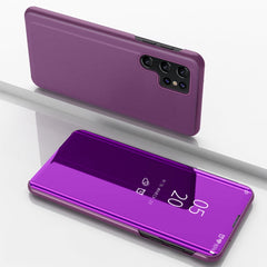 Plated Mirror Horizontal Flip Leather Phone Case with Holder, For Samsung Galaxy S25+ 5G, For Samsung Galaxy S25 Ultra 5G, For Samsung Galaxy A16 5G