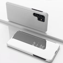 Plated Mirror Horizontal Flip Leather Phone Case with Holder, For Samsung Galaxy S25+ 5G, For Samsung Galaxy S25 Ultra 5G, For Samsung Galaxy A16 5G