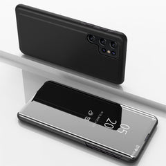 Plated Mirror Horizontal Flip Leather Phone Case with Holder, For Samsung Galaxy S25+ 5G, For Samsung Galaxy S25 Ultra 5G, For Samsung Galaxy A16 5G