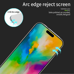 PINWUYO 9H 2.5D Full Screen Tempered Glass Film, For iPhone 16 Pro Max, For iPhone 16 Pro, For iPhone 16 Plus, For iPhone 16, iPhone 16e, For iPhone 15 Pro Max, For iPhone 15 Pro, For iPhone 15 Plus, For iPhone 15