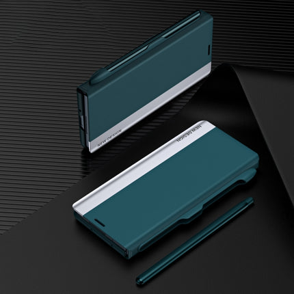 Side Electroplating Adsorption Ultra-thin Leather Phone Case with Pen, For  Samsung Galaxy Z Fold 5   5G