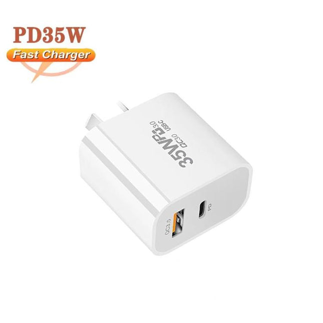 PD30W USB-C / Type-C + QC3.0 USB Dual Port Charger, AU Plug, AU Plug, HK Warehouse