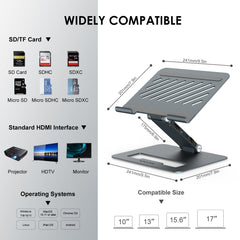 Wavlink UMD07 Adjustable Aluminum Ergonomic Portable Laptop Stand Type-C Docking Station
