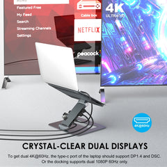 Wavlink UMD07 Adjustable Aluminum Ergonomic Portable Laptop Stand Type-C Docking Station