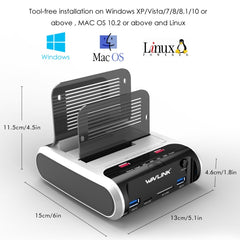 Wavlink ST336A SSD HDD Fast Offline Clone SATA  USB 3.0 External Hard Drive Case, ST336A