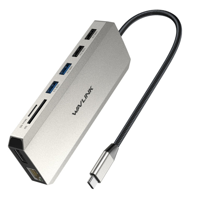 Wavlink UMD302 Type-C to Multiport Dual 4K HDMI HUB Triple Monitor 12-in-1 Laptop Docking Station, UMD302