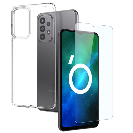 NORTHJO Transparent TPU Phone Case with Tempered Glass Film, For Samsung Galaxy A23 4G / 5G