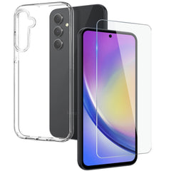 NORTHJO Transparent TPU Phone Case with Tempered Glass Film