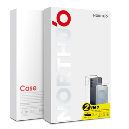 NORTHJO Transparent TPU Phone Case with Tempered Glass Film