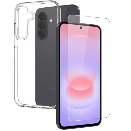 NORTHJO Transparent TPU Phone Case with Tempered Glass Film, For Galaxy A57 5G, For Galaxy A37 5G, For Galaxy A27 5G, For Galaxy S25 FE 5G, For Galaxy A17 5G / A17 4G, For Galaxy A07 5G / A07 4G, For Galaxy A26 5G, For Galaxy A36 5G                    ...
