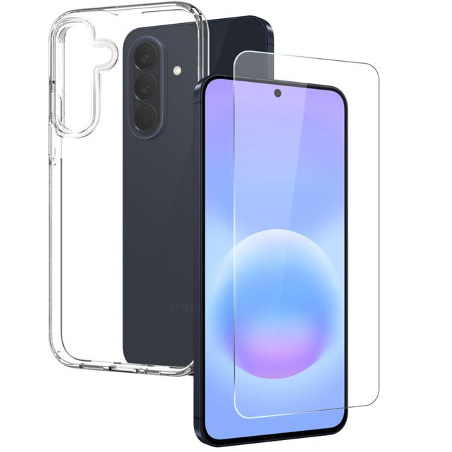 NORTHJO Transparent TPU Phone Case with Tempered Glass Film, For Galaxy A57 5G, For Galaxy A37 5G, For Galaxy A27 5G, For Galaxy S25 FE 5G, For Galaxy A17 5G / A17 4G, For Galaxy A07 5G / A07 4G, For Galaxy A26 5G, For Galaxy A36 5G                    ...