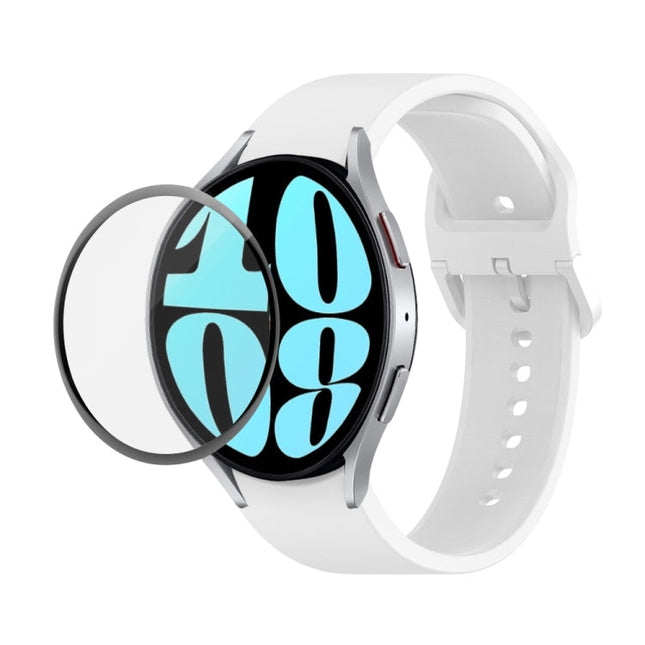 JUNSUNMAY Silicone Adjustable Strap + Full Coverage PMMA Screen Protector Kit, For Samsung Galaxy Watch6 44mm