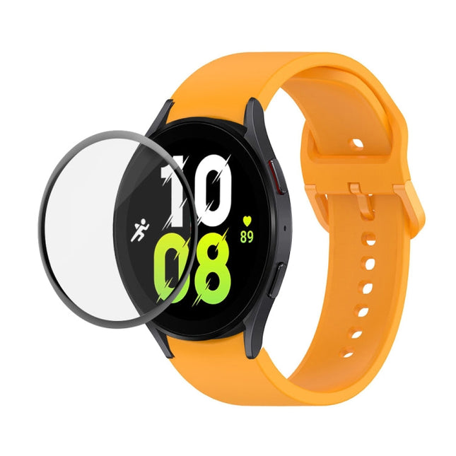 JUNSUNMAY Silicone Adjustable Strap + Full Coverage PMMA Screen Protector Kit, For Samsung Galaxy Watch5 40mm
