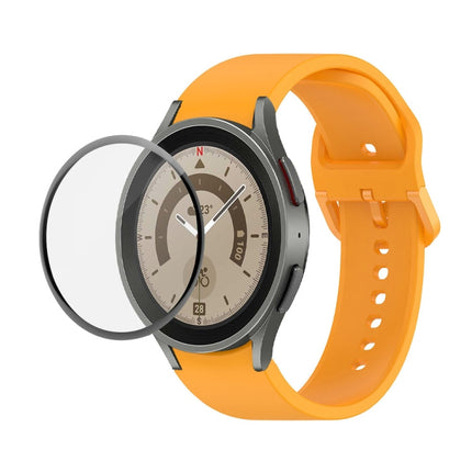 JUNSUNMAY Silicone Adjustable Strap + Full Coverage PMMA Screen Protector Kit, For Samsung Galaxy Watch5 Pro 45mm