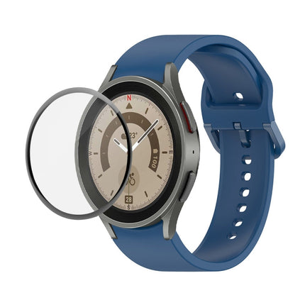 JUNSUNMAY Silicone Adjustable Strap + Full Coverage PMMA Screen Protector Kit, For Samsung Galaxy Watch5 Pro 45mm