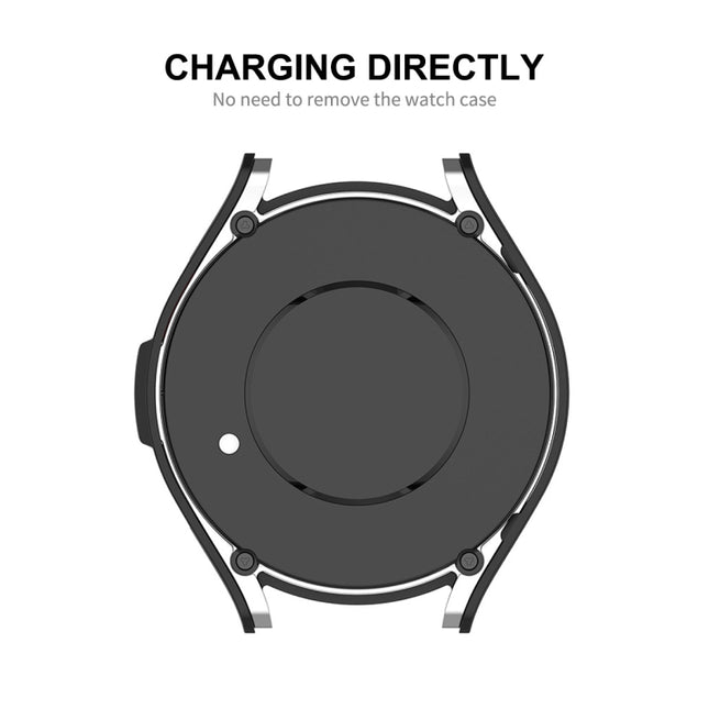 ENKAY Hat-Prince Electroplated Hard PC Case + 0.2mm 9H Glass Screen Protector, For Samsung Galaxy Watch6 Classic 43mm