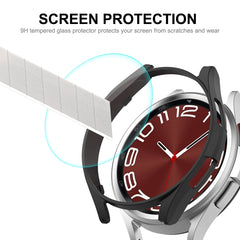ENKAY Hat-Prince Electroplated Hard PC Case + 0.2mm 9H Glass Screen Protector, For Samsung Galaxy Watch6 Classic 43mm